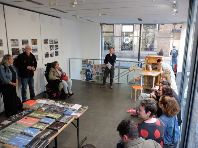 Director of Create, Damien McGlynn, speaking before a crowd of people